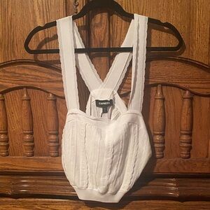 Express White Textured Knit Top
